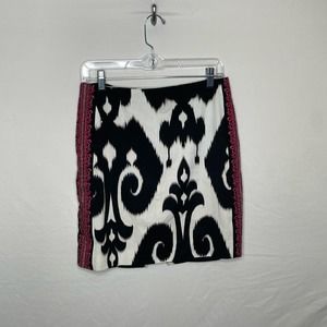 White House Black Market Ikat Print Skirt Size 4